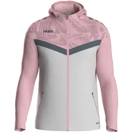 Jako Iconic Trainingsjacke mit Kapuze 851 soft grey/dusky pink/anthra light L