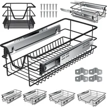 Kesser KESSER® Teleskopschublade Küchenschublade Küchenschrank Korbauszug Schrankauszug Vollauszug Schublade