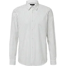 s.Oliver Regular Fit: Gestreiftes Langarmhemd aus Baumwollstretch - weiß - M