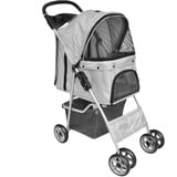 vidaXL Haustier-Buggy Hund/Katze Klappbarer Reisewagen Grau