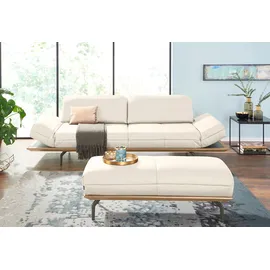 creation by rolf benz Polsterhocker »CR.420, Designhocker, Sitzhocker« in 2 Bezugsqualitäten, Holzrahmen in Eiche Natur oder Nussbaum weiß