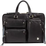 Dudu Pocket Aktentasche Leder 36 cm Laptopfach schwarz