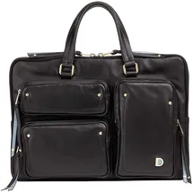 Dudu Pocket Aktentasche Leder 36 cm Laptopfach schwarz