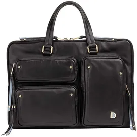 Dudu Pocket Aktentasche Leder 36 cm Laptopfach schwarz