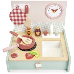 Kinderküche Tenderleaftoys, Rosa, Weiß, Hellgrün, Hellbraun, Holz, 10x28x31 cm, female, mit Knöpfen, Spielzeug, Kinderspielzeug, Kinderküchen