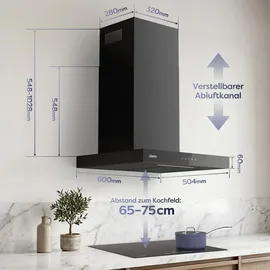 Ciarra VMB6102 Wandhaube 60 cm Schwarz