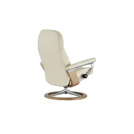 Stressless Relaxsessel mit Hocker Leder 76 x 100 x 71 cm creme