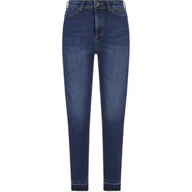 URBAN CLASSICS Skinny Open Hem Hochtaillierte Jeans Dark Blue Washed 27
