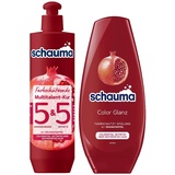 Schauma 5&5 Farbschützende Multitalent-Kur (300 ml) Haarmaske Haarkur Farbschutz & Splissversiegelung & Farbschutz Spülung Color Glanz (250 ml) Haarspülung langanhaltender Glanz