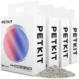 Petkit 5 in 1 Gemischtes Katzenstreu, Spülbar, Geruchsfrei, Aktivkohle, Extrem Saugfähig und Schnell Trocknend Tofu-katzenstreu(vier Taschen)