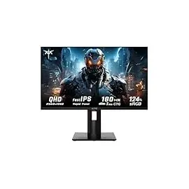 KTC 27-Inch 2K Gaming Monitor, 180Hz Refresh Rate, QHD 2560 * 1440 Fast IPS Screen, 1ms, 124% SRGB, FreeSync G-SYNC, Full HD, VESA Mount