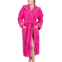 Laynenburg Damenbademantel Bademantel Damen Frottee Kapuze Lang Baumwolle, S Fuchsia, Baumwolle, Gürtel, Frottee Kapuze Lang Baumwolle S-3XL rot S | 120 cm