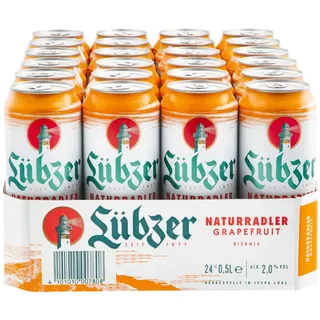 Lübzer Grapefruit 2,0 % vol 0,5 Liter Dose, 24er Pack