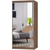 AX Living Kleiderschrank, Braun, Kunststoff, Teilmassiv,Kiefer, Rechteckig, 89.7x190.5x53 cm, Hergestellt in Europa, FSC Mix, Reach, Schlafzimmer, Kleiderschränke, Drehtürenschränke