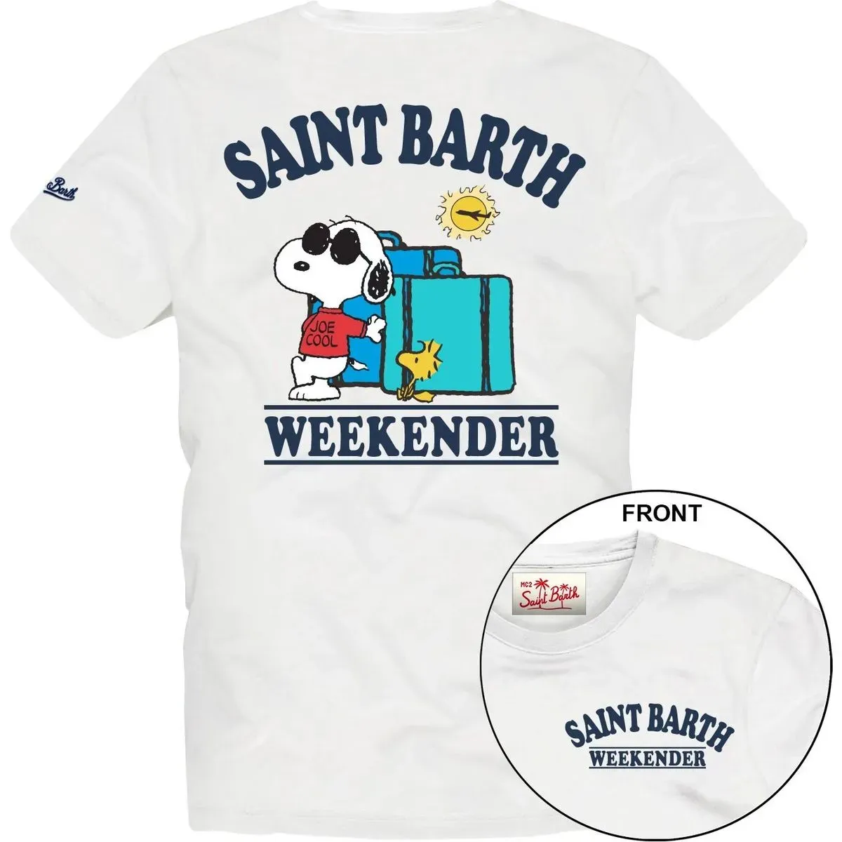 MC2 Saint Barth Portland JR BOY Cotton T-shrt With Front AND Back Print/Emb peanuts weekender 01n (02644L) 12 yrs