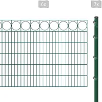 Arvotec Doppelstabmattenzaun ARVOTEC "ESSENTIAL 120 zum Einbetonieren "Ring" mit Zierleiste", grün (dunkelgrün), H:120cm, Stahl, Kunststoff, Zaunelemente, Zaunhöhe 120 cm, Zaunlänge 2 - 60 m