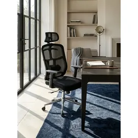 KADIMA DESIGN Bürostuhl Mesh Schwarz-Silber