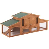 [en.casa] Kaninchenstall Schmitten 72x180x62cm Tannenholz