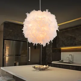 GLOBO Federlampe 1-flg. 60 cm rund weiß Textil