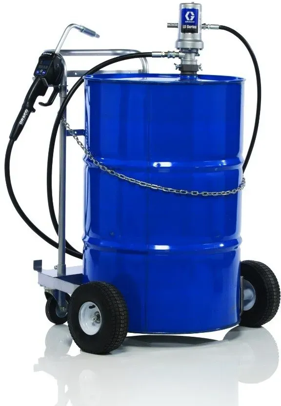 Graco LD Ölpumpen-Set für Fasswagen 3:1, ohne 2-Wege-Ventil + Luftdruckregler, starrer Auslauf, ohne Schlauchaufroller, ohne 2-Wege-Ventil + Luftdruckregler