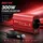 AUTLEAD BESTEK Spannungswandler 300W Modifizierte Sinuswelle 12V auf 230V, mit AC-Steckdose, 2 USB-Ports (4.8A Gesamt) – Rot
