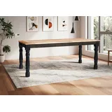 Main Möbel Esstisch 200x100cm 'Mumbai' Mango natur & schwarz