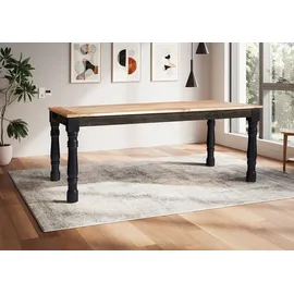 Main Möbel Esstisch 200x100cm 'Mumbai' Mango natur & schwarz