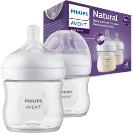 Philips Avent Flasche Natural mit Responsivschnuller 125ml, 2 Stück (Modell SCY900/02)