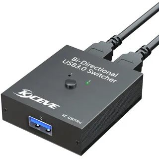 MLEEDA USB 3.0 Switch 2 PC, Bidirektional USB Switch 2 in 1 Out / 1 in 2 Out,USB Switcher für 2 PC teilen sich Tastatur Maus Scanner Drucker