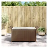 furnicato Gartenbank mit Kissen Braun 116x46x57 cm Poly Rattan braun