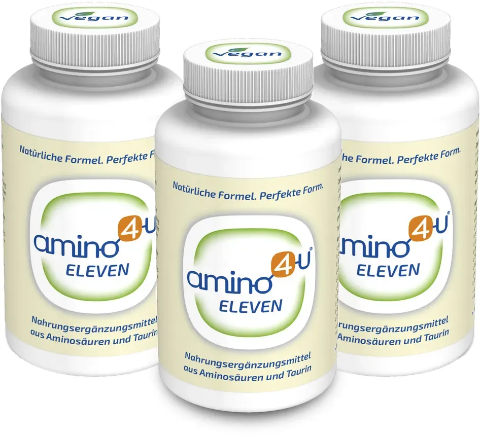 AMINO4U ELEVEN 3 x 120 PRESSLINGE (360 G) AMINOSÄUREN KOMPLEX / 10 AMINOSÄUREN + Taurin 