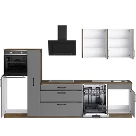 WIHO KÜCHEN Küchenzeile Elba 310 cm grau