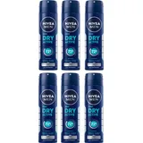 NIVEA Deodorant Men Dry Active Deo Spray, 6 x 150ml