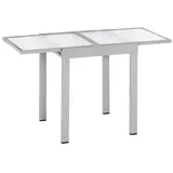 Merxx Balkonausziehtisch 130 x 65 x 75 cm silber/grau