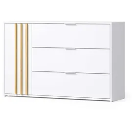 Home Affaire Kommode Calera mit Drehtür, 3 Schubladen 125 x 80 x 35 cm Weiß