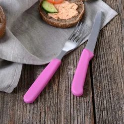 GRÄWE Tafelgabeln, 6 Stück, Edelstahl, bunte Griffe, pink