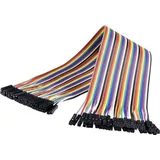 Renkforce JKFF403 Jumper-Kabel Arduino, Banana Pi, Raspberry Pi® [40x Drahtbrücken-Buchse - 40x Drahtbrücken-Buchse] 30.00cm Bunt