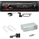 Pioneer MVH-S420DAB Bluetooth DAB+ AUX MP3 Einbauset für Dacia Duster bis 2012