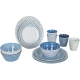 Bo-Camp Mix & Match Geschirrset 16 Stück blau