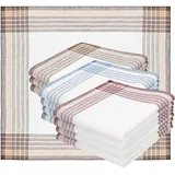 Betz 12 Stück Herren Stoff Taschentücher Set MARTIN Größe 40 x 40 cm 100% Baumwolle Dessin 5 - 40 x 40 cm