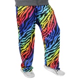 Foxxeo Bunte Jogginghose für Herren zum 80er Jahre Kostüm Zebra neon schwarz - Größe S-XXL - Fasching Karneval Party, Größe:M