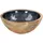 levandeo Schüssel 15cm Mango Holz Grau Perlmutt Emaille Schale Bowl Salatschüssel Deko - Braun