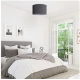 Paco Home Deckenleuchte Wohnzimmer Pendelleuchte Esstisch Esszimmerlampe E27 Uni Stoff Deckenleuchte - Schwarz, Schwarz (ø45.5 Cm)