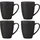 Maxwell & Williams Caviar Black Becher, Tasse, Kaffeetasse, Premium-Keramik, schwarz 400 ml AX0353, 10er Set