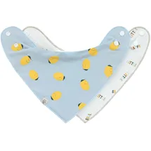 Lässig Baby Lätzchen Halstuch Dreieckstücher Set 2 Stk. Bio-Baumwolle Druckknopf wendbar/Baby Bandana Happy Fruits Lemon