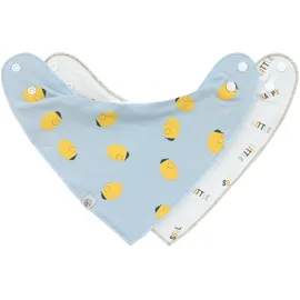 Lässig Baby Lätzchen Halstuch Dreieckstücher Set 2 Stk. Bio-Baumwolle Druckknopf wendbar/Baby Bandana Happy Fruits Lemon