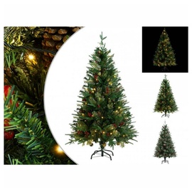 vidaXL Weihnachtsbaum mit LEDs & Kiefernzapfen Grün 150 cm PVC & PE