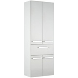 Lomadox Badezimmer Hochschrank FES-4005-66 in Hochglanz Lack Polarweiß, mit Wäschekörben - B/H/T: 60/168/33cm