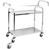 TRIZERATOP Servierwagen, Küchenwagen, Abräumwagen 2 Böden 950x500x950mm Edelstahl