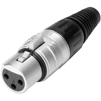 HICON HI-X3CF XLR-Steckverbinder Buchse, gerade Polzahl: 3 Silber, Schwarz